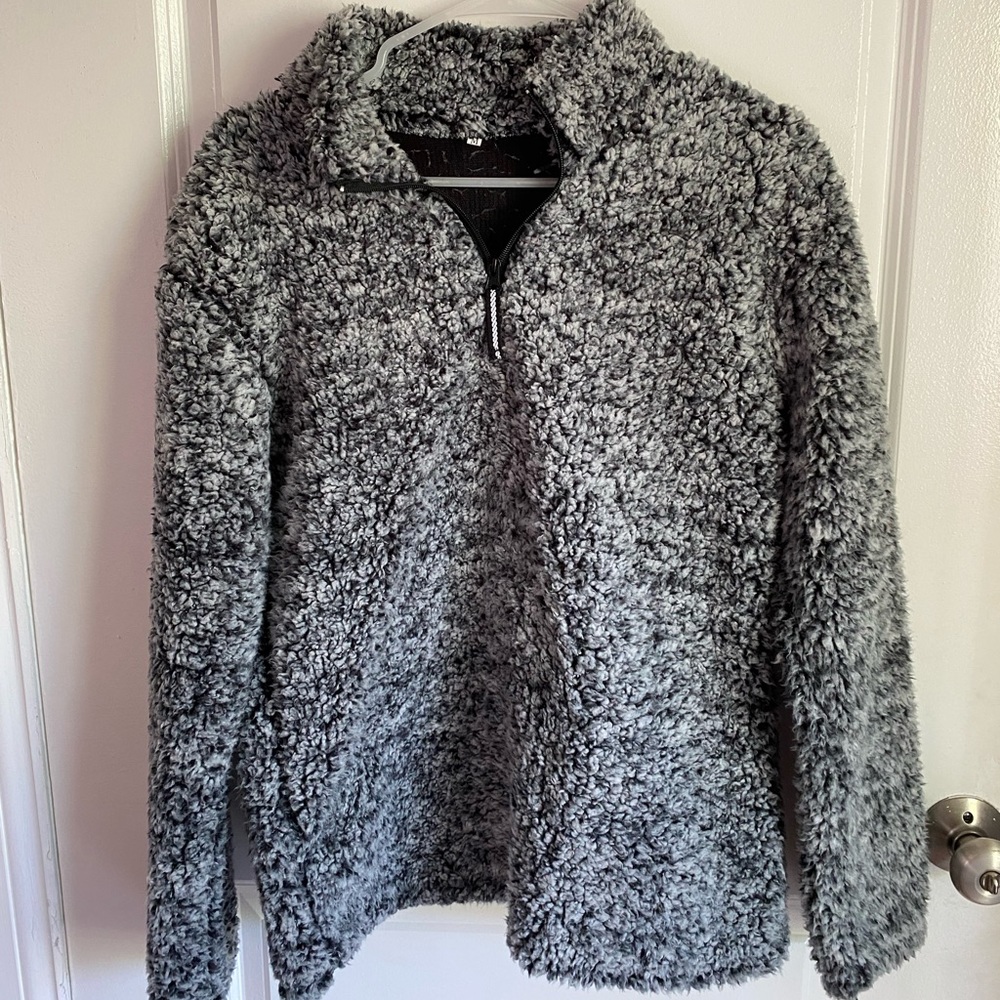 Gray/White Sherpa Quarter Zip